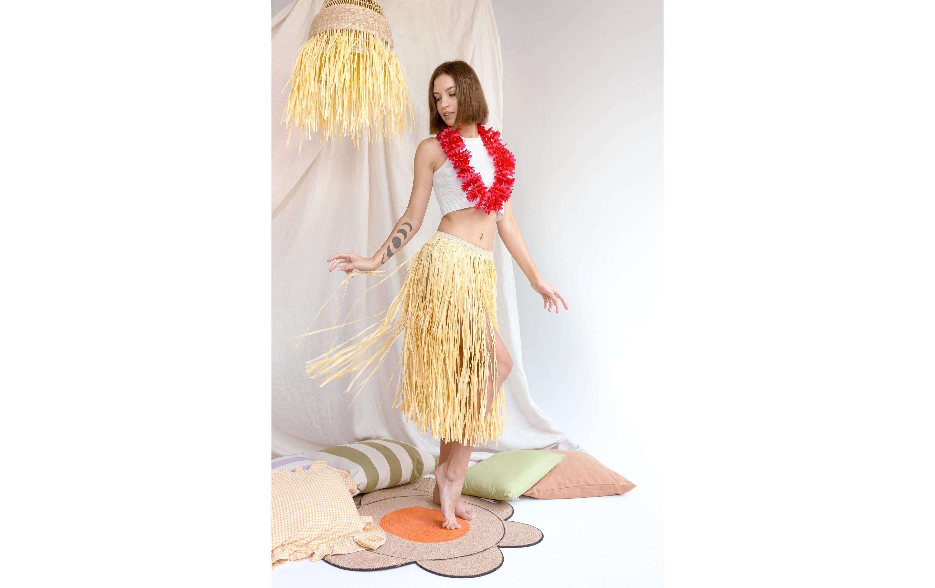 Raffia Rock Hawaii Beige, 77 cmHawaiianischer Bastrock