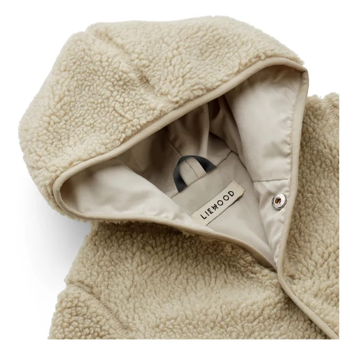 Liewood Combinaison Coton Bio Matières Recyclées Façon Fourrure Fraser | Beige