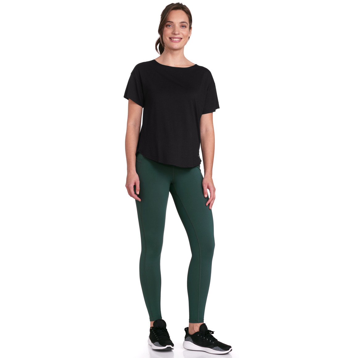 Gina Sports Damen Sport T-Shirt unifarben schwarz