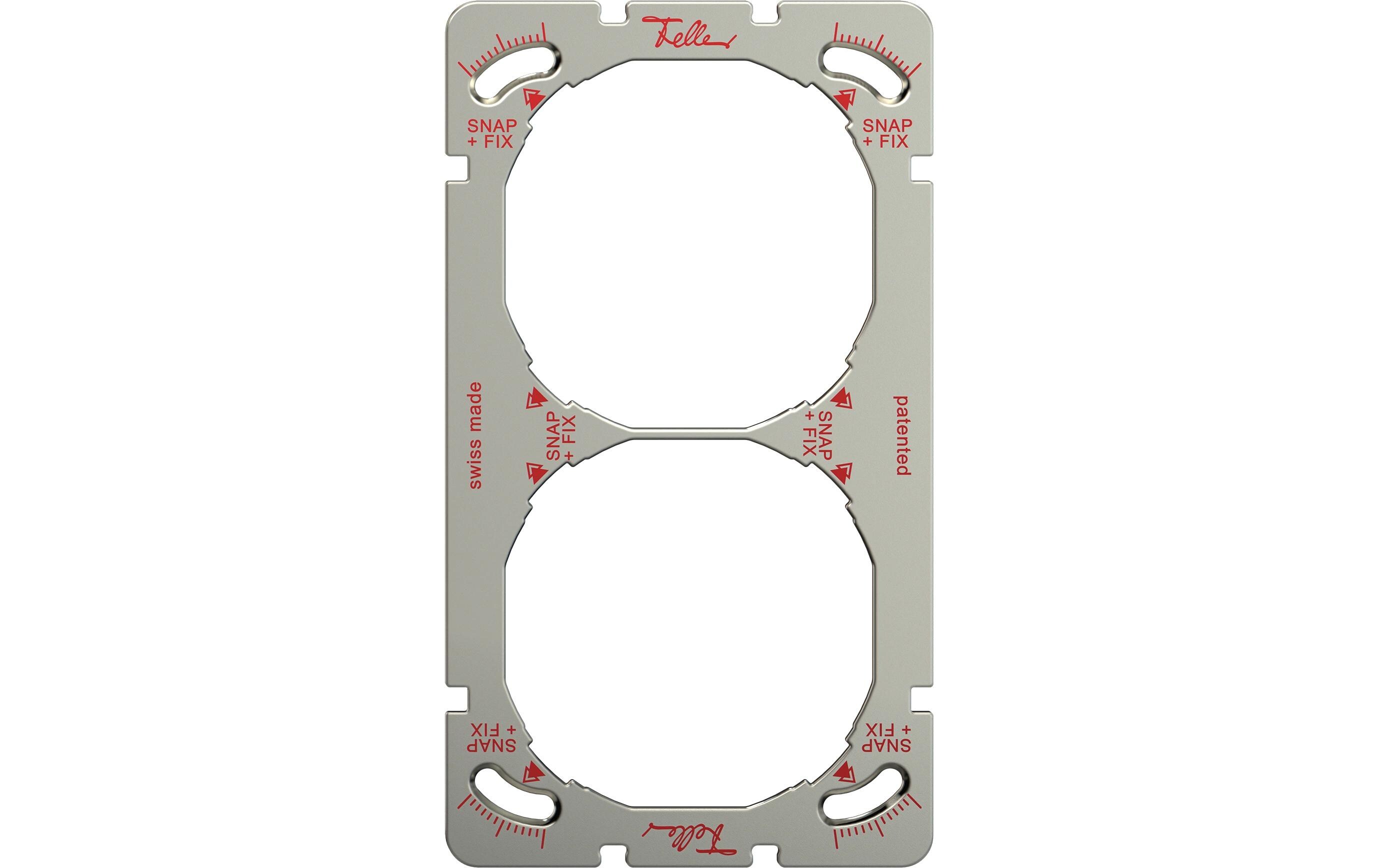Befestigungsplatte 2 x 1 oder 1 x 2 Senkrecht oder WaagrechtFELLER SNAPFIX Montageplatte 2-FACH (2 x 1) vertikal si