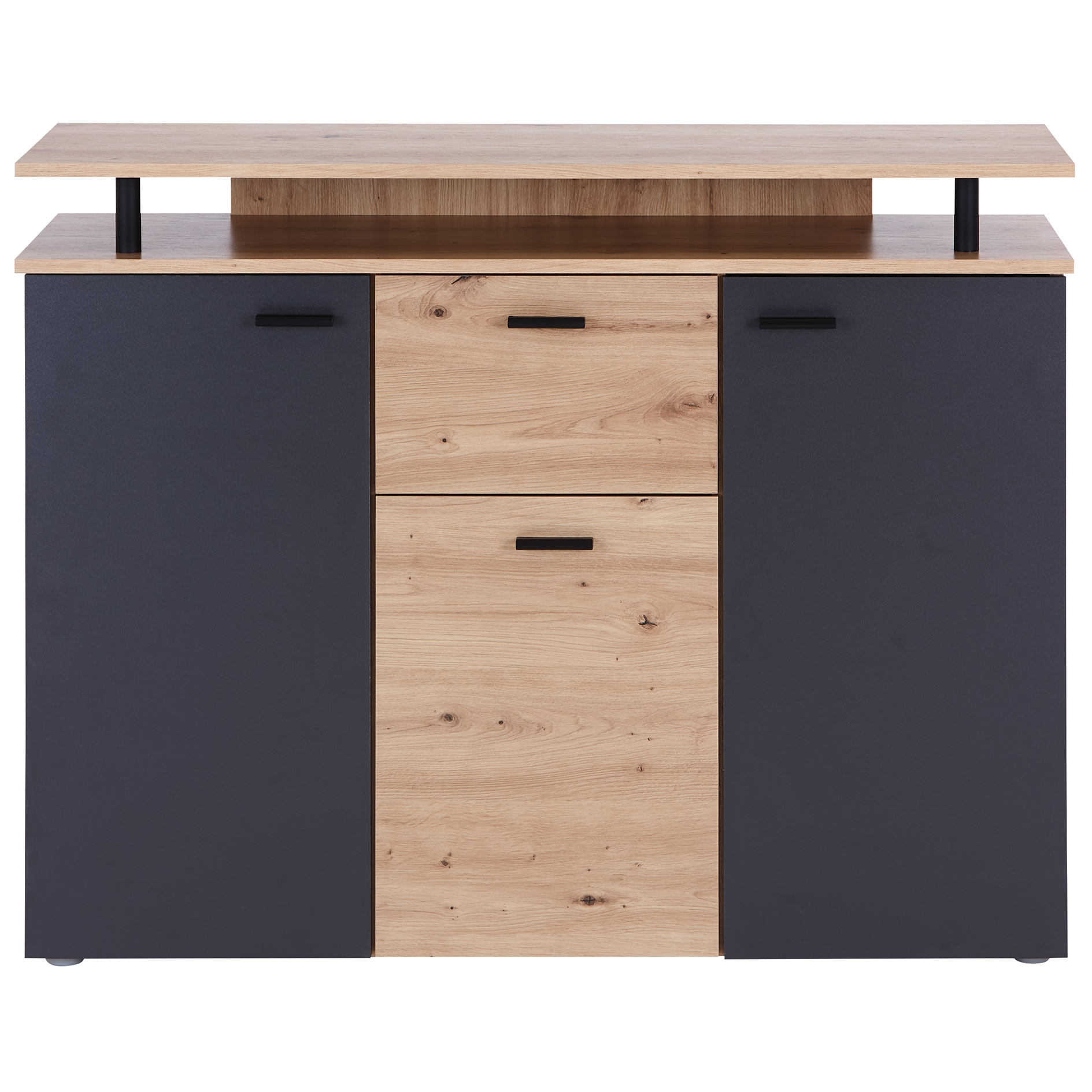 Kommode - Artisan Eiche-anthrazit - ein Schubkasten - 117 cm