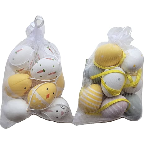 Påske plastæg 4 cm 10-pak - flere varianter - assorteret