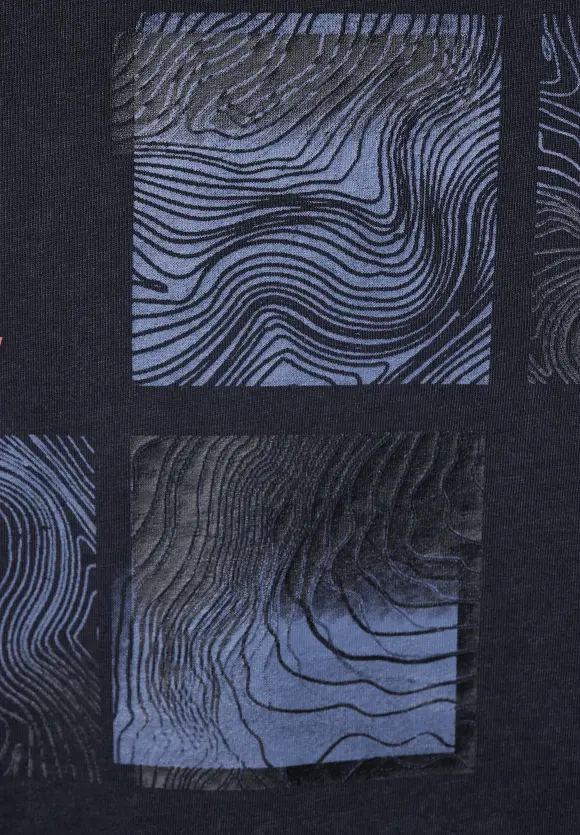 T-Shirt in washed Optik - deep blue