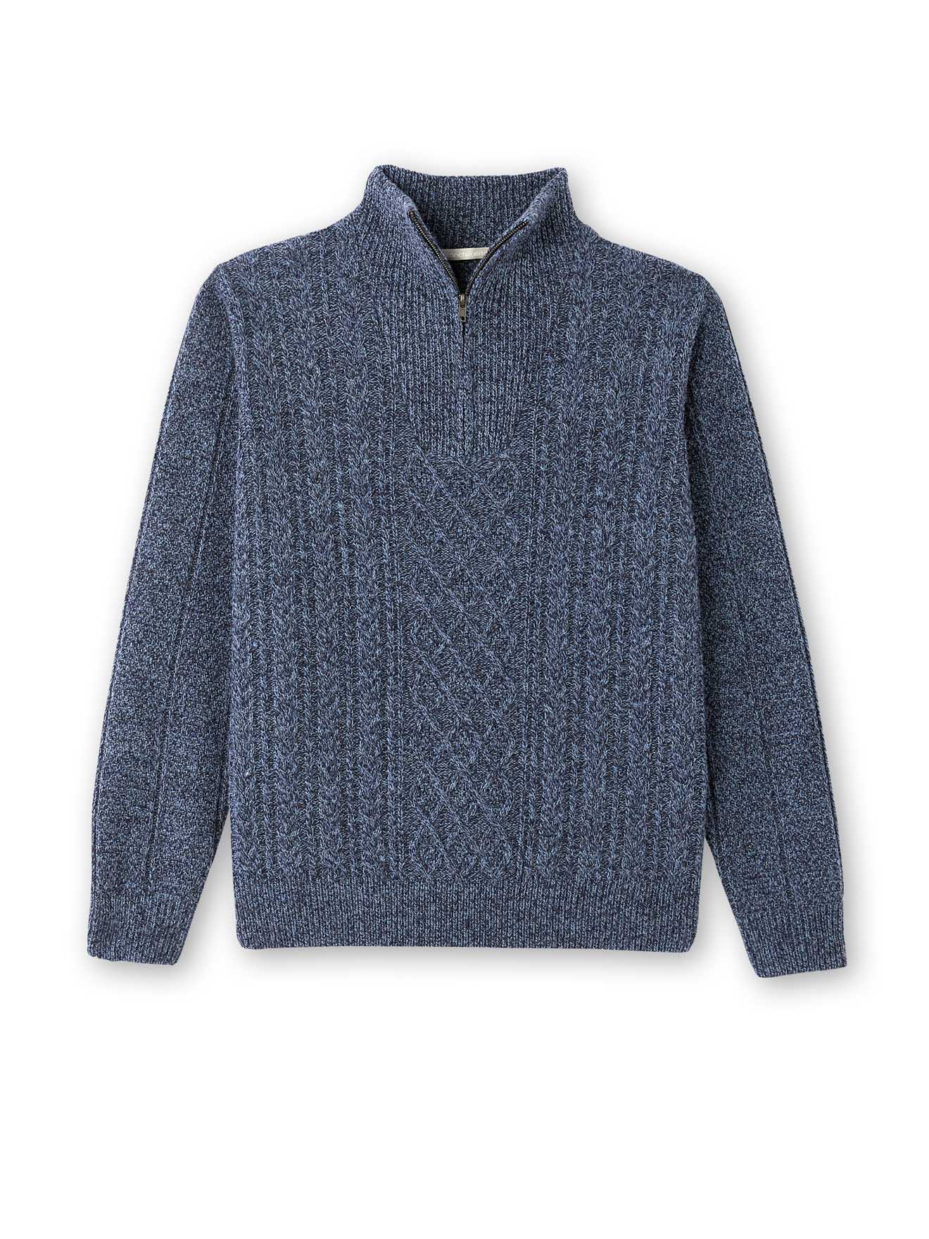 Pull torsadé col montant zippé