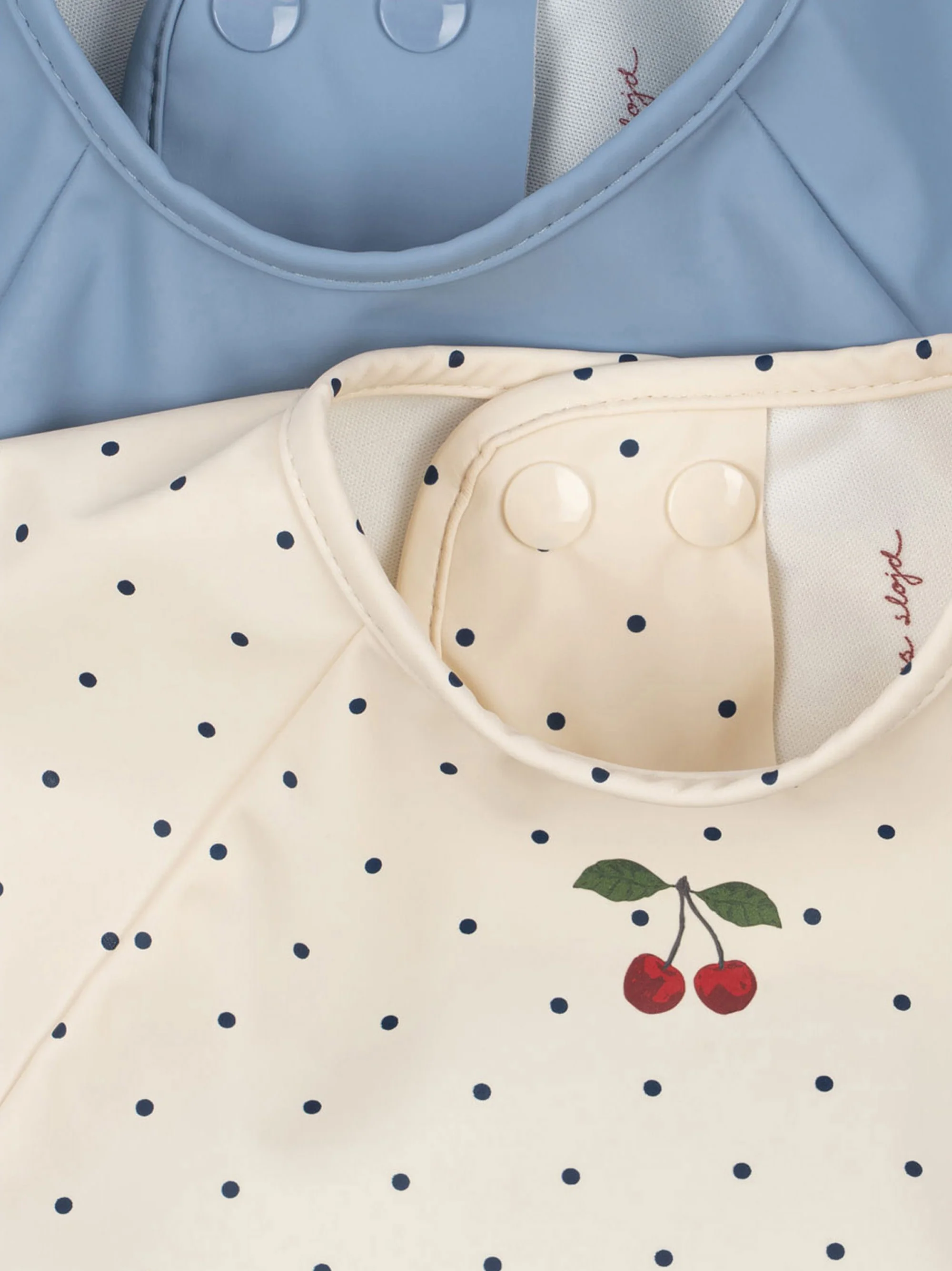 Slabbetjes Navy Dot met mouwen, set van 2, verschillende maten