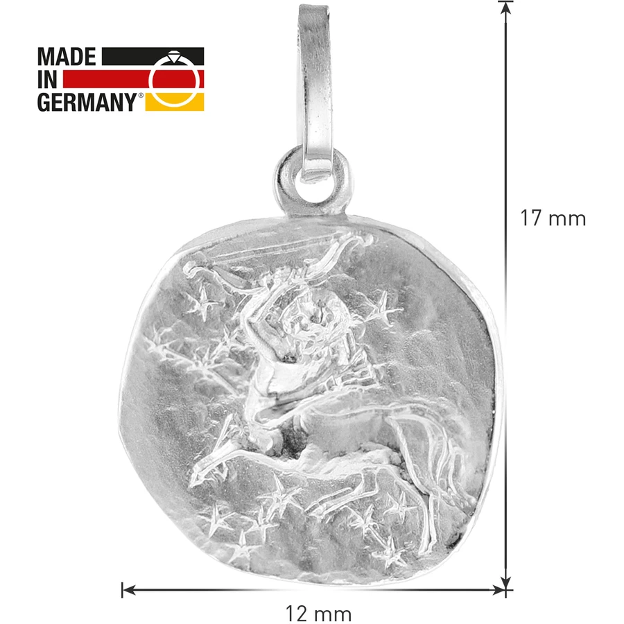 trendor Sternzeichen für Kinder Schütze Weißgold 333 Anhänger + Kette silver