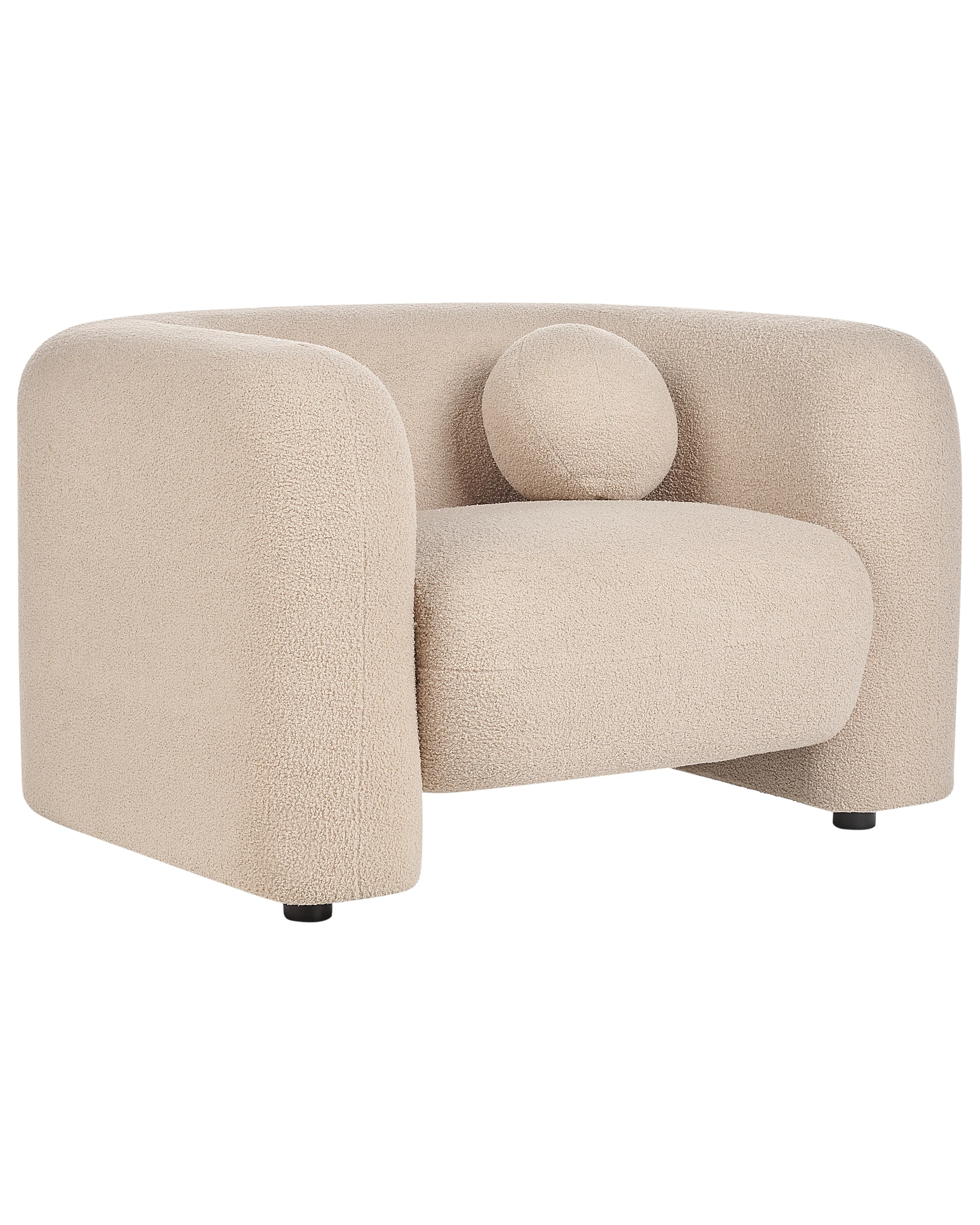 Fauteuil LEIREN Bouclé Beige
