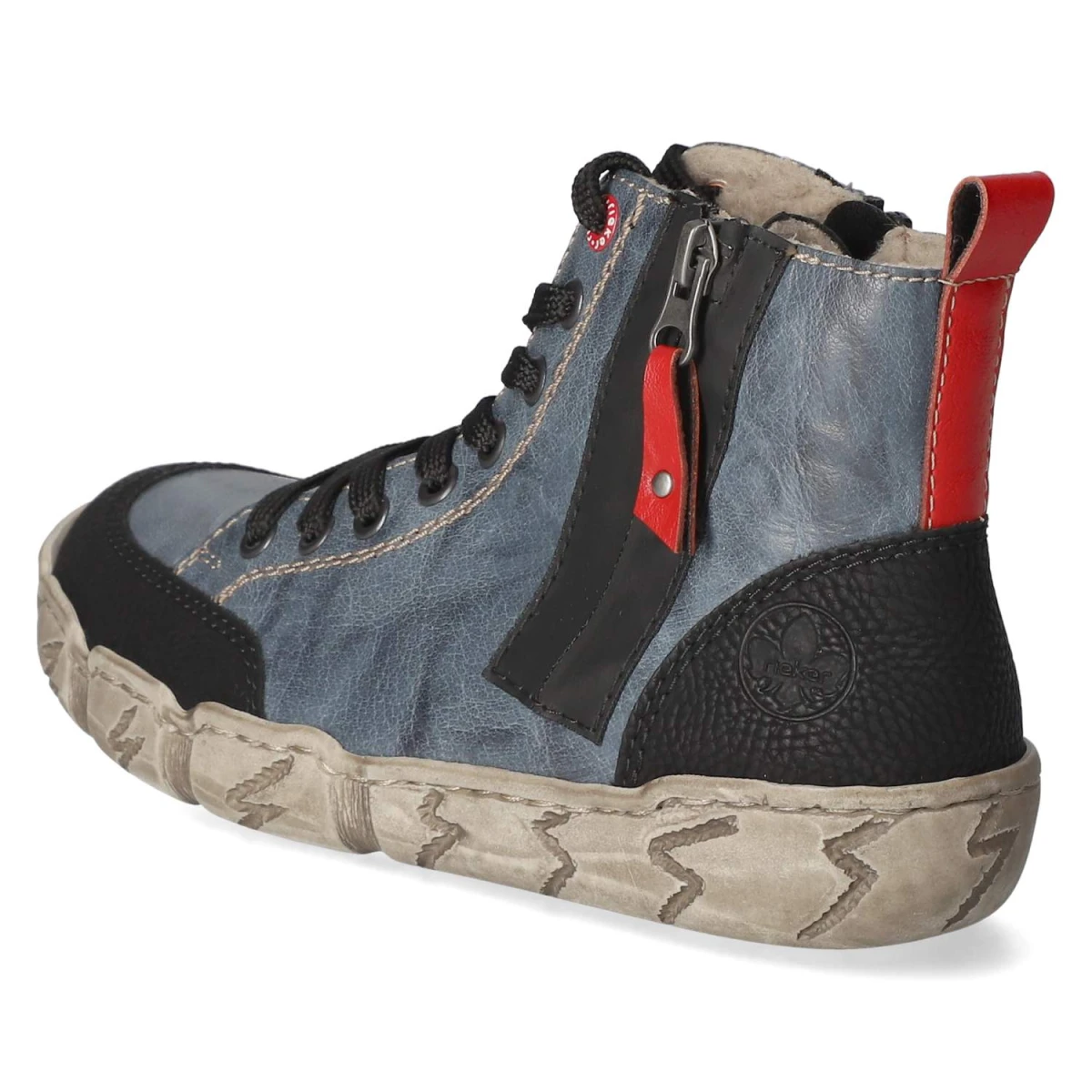 RiekerSchnürboots - blau Kombi