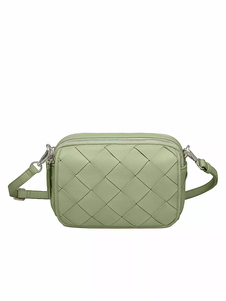 LES VISIONNAIRES Ledertasche - Mini Bag EMILY WEAVE grün