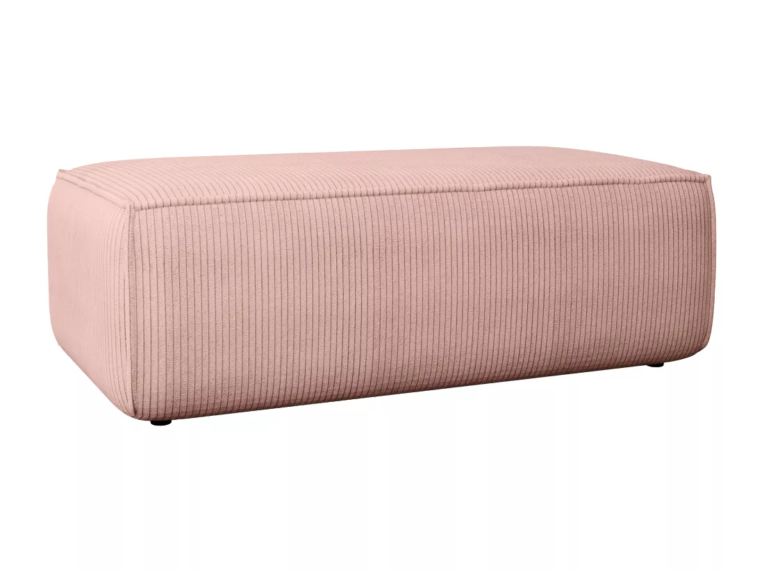 Pouf en velours côtelé rose poudré AMELIA