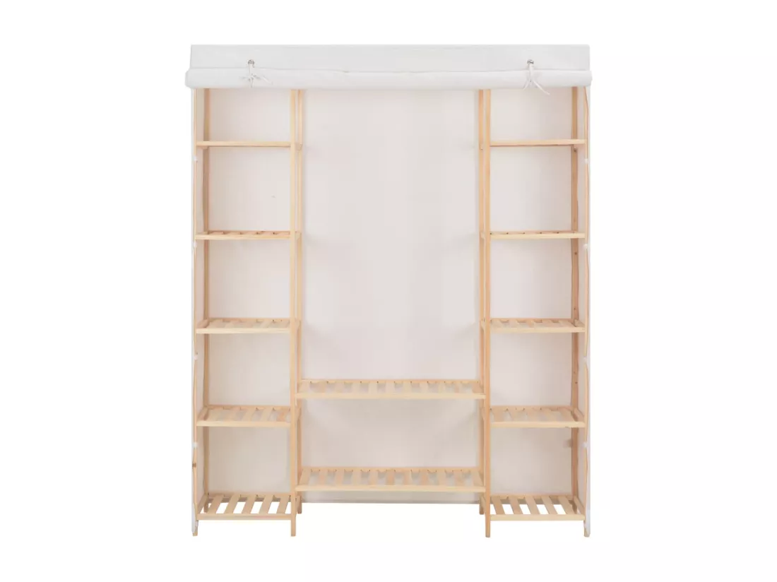 Garde-robe Blanc 135 x 40 x 170 cm Tissu