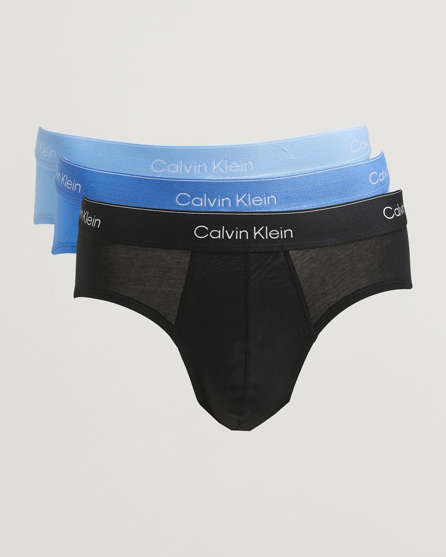 Calvin Klein 3-Pack Icon Cotton Stretch Hip Brief Black/Blue/Light Blue
