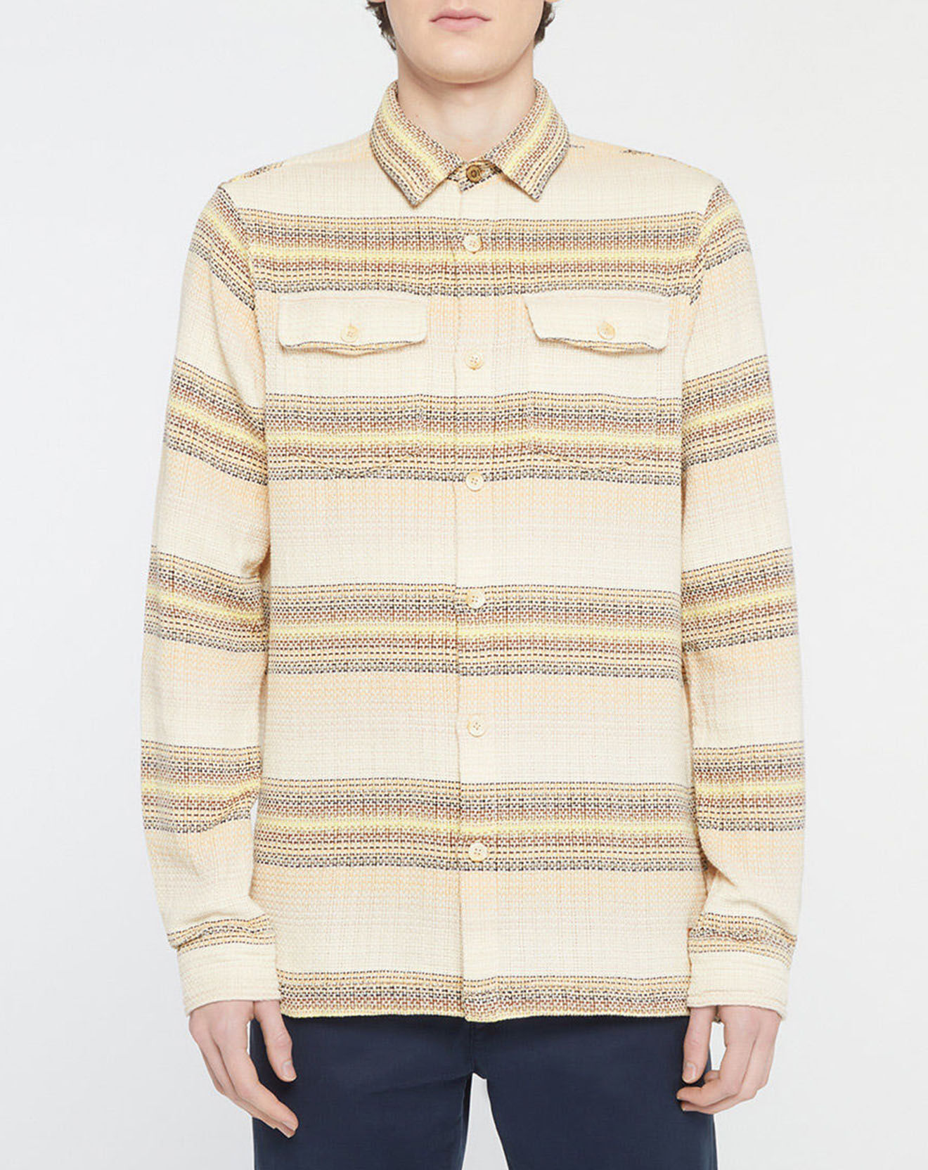 Scotch & Soda Surchemise 100% Coton Bio Regular Fit Texturée beige