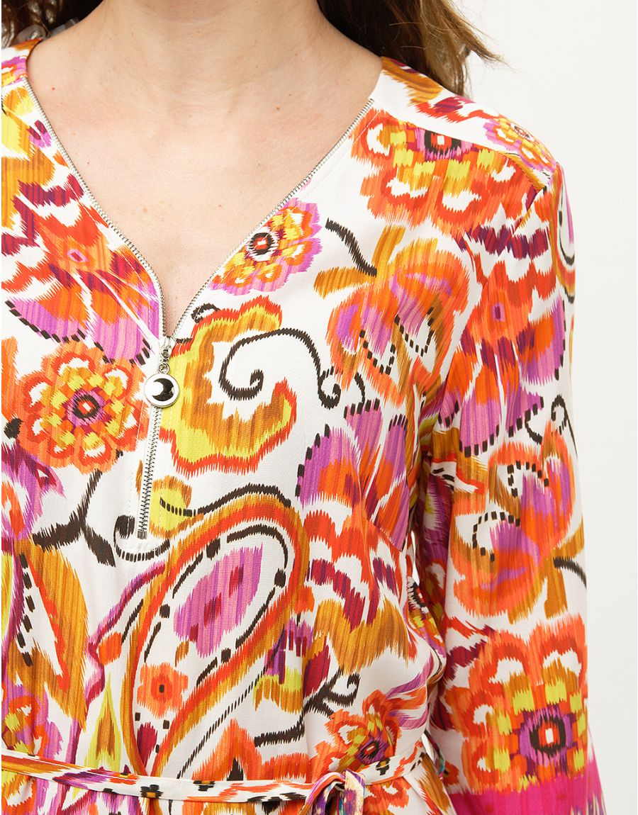Robe orange imprimée