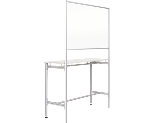 Scheidingswand met doorvoer, hygiënebescherming, zilver, 120x190x47,5 cm