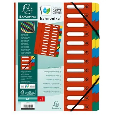 Exacompta 55245E Harmonika Ordnungsmappe, rot