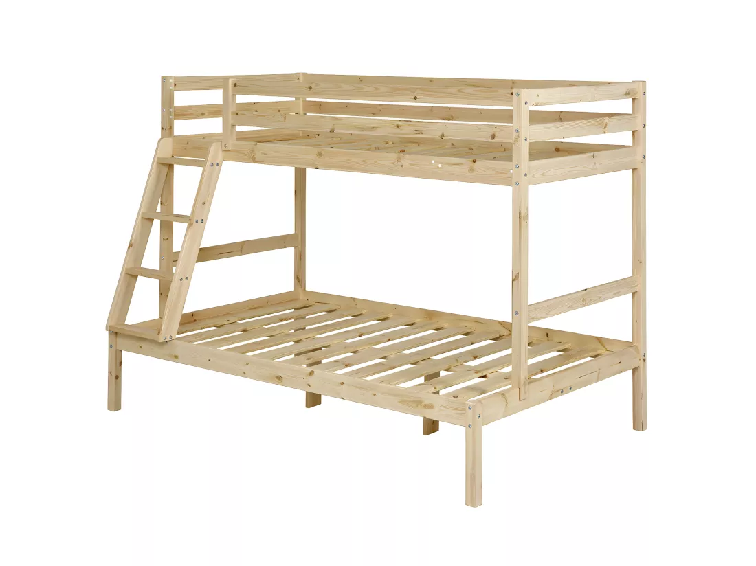 Lit superposé 120x190 cm bois massif bois naturel JULIAN