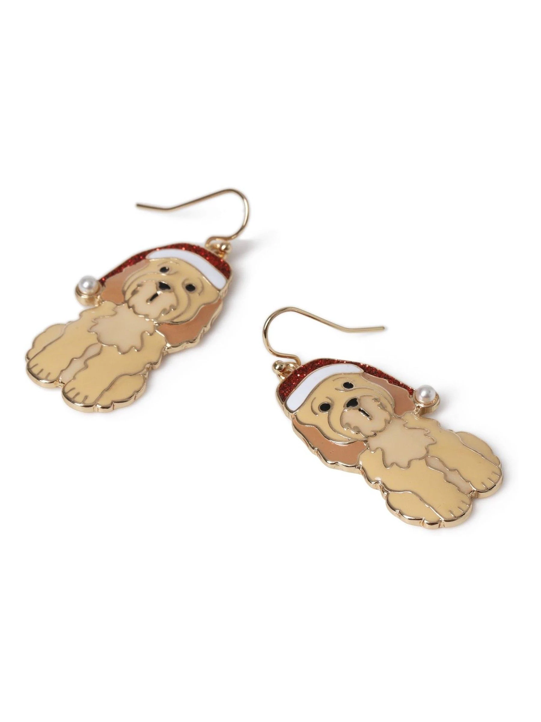 Aela goudkleurige kerstoorhangers met cockapoo