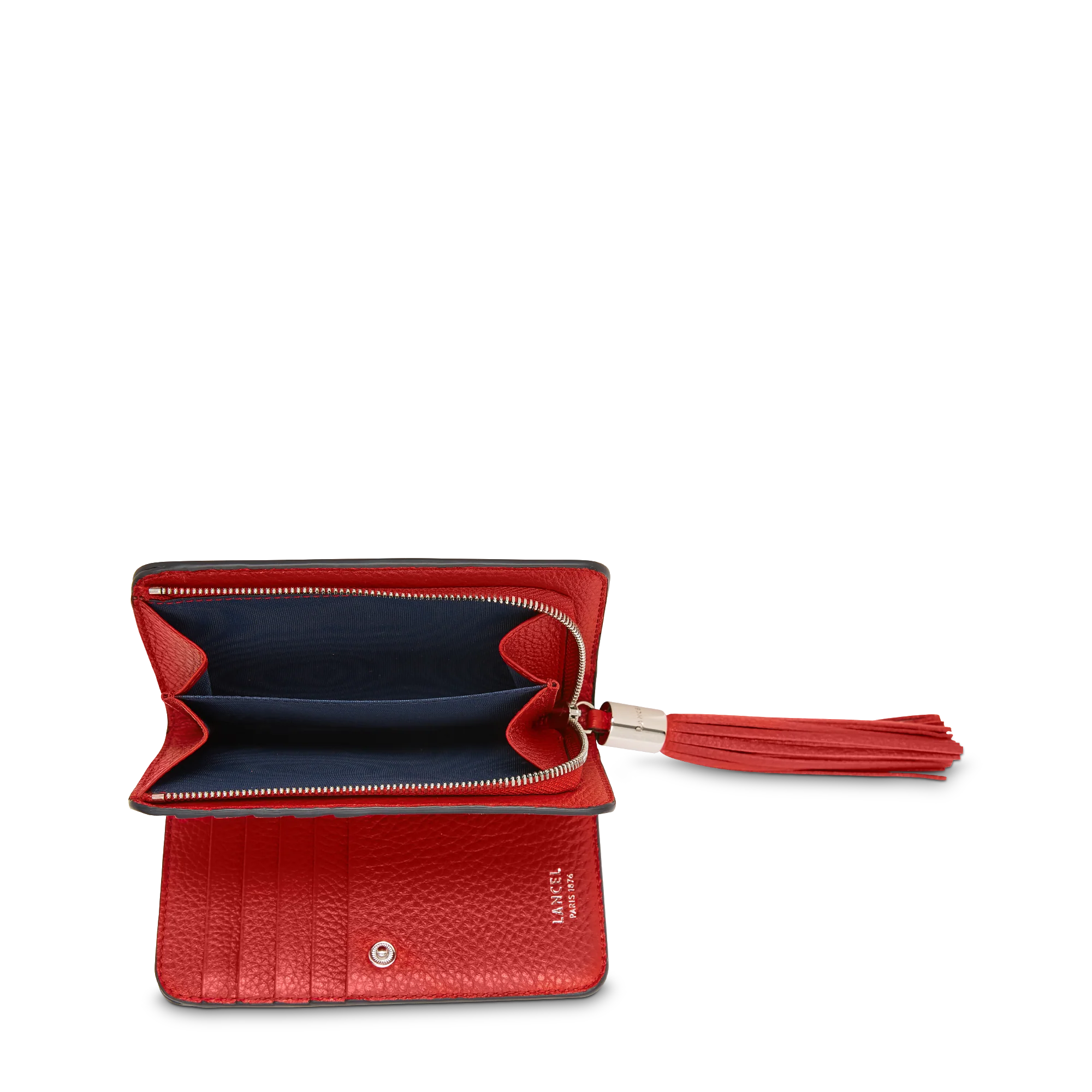 Portefeuille rectangulaire compact zippé Premier Flirt de Lancel-Rouge Lancel
