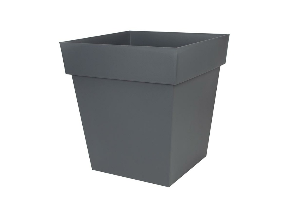 Pot de fleur carré toscane 49,5 x h.52,5 cm - gris anthracite