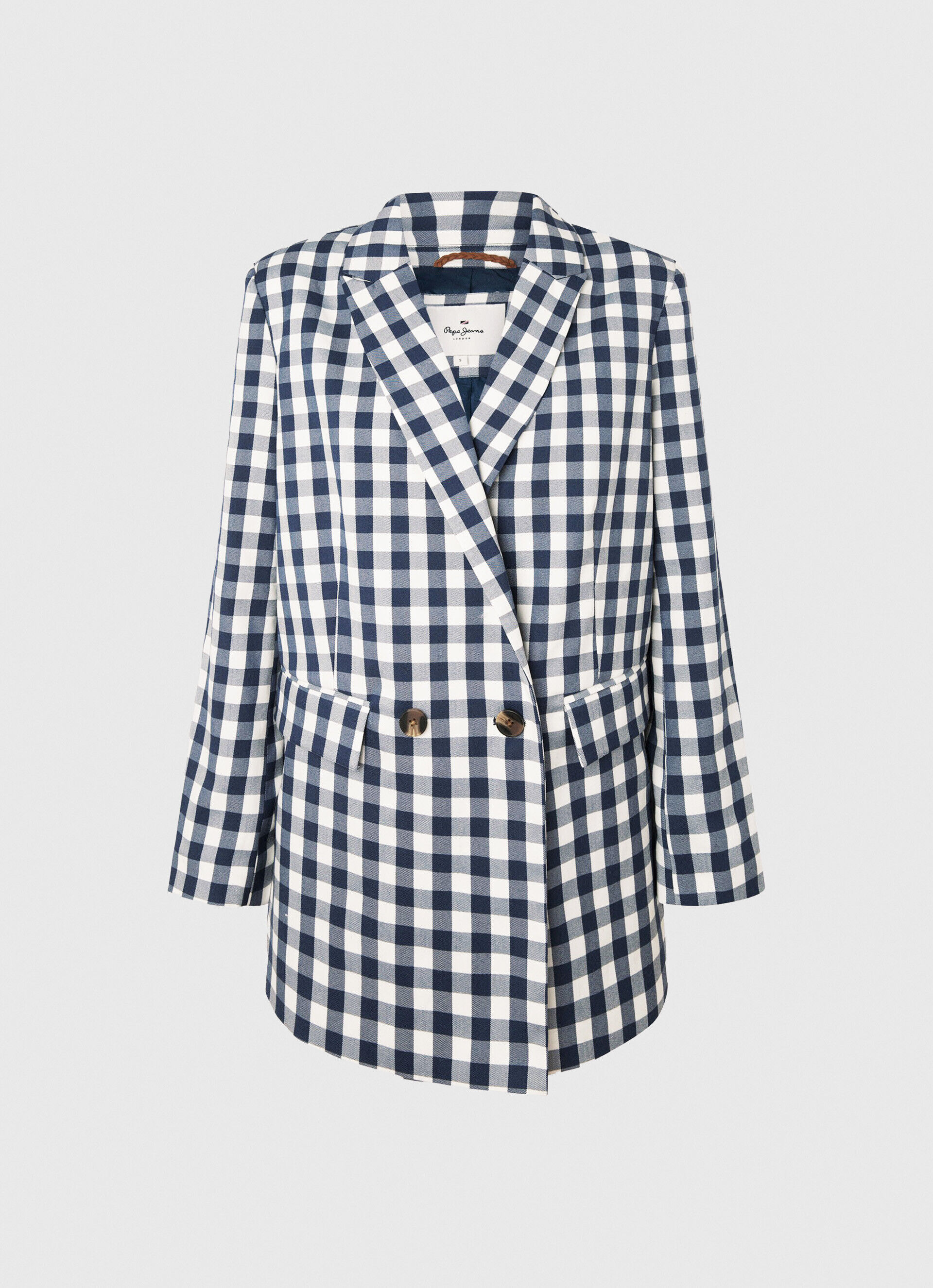 Blazer com estampa xadrez vichy - multicolorido