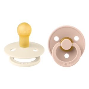 BIBS Colour Latex Round 0-6m ivory blush, 2 Stück