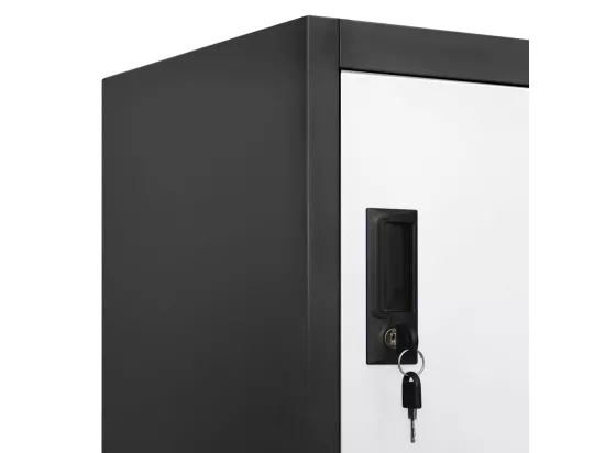 Armoire à casiers Anthracite et blanc 90x45x180 cm Acier