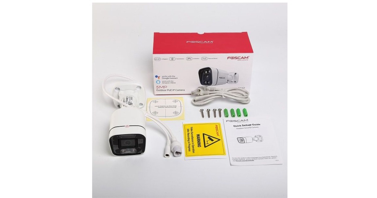 FoscamV5EP-W, 5MP PoE IP beveiligingscamera met persoons- en voertuigdetectie  (Wit, PoE)