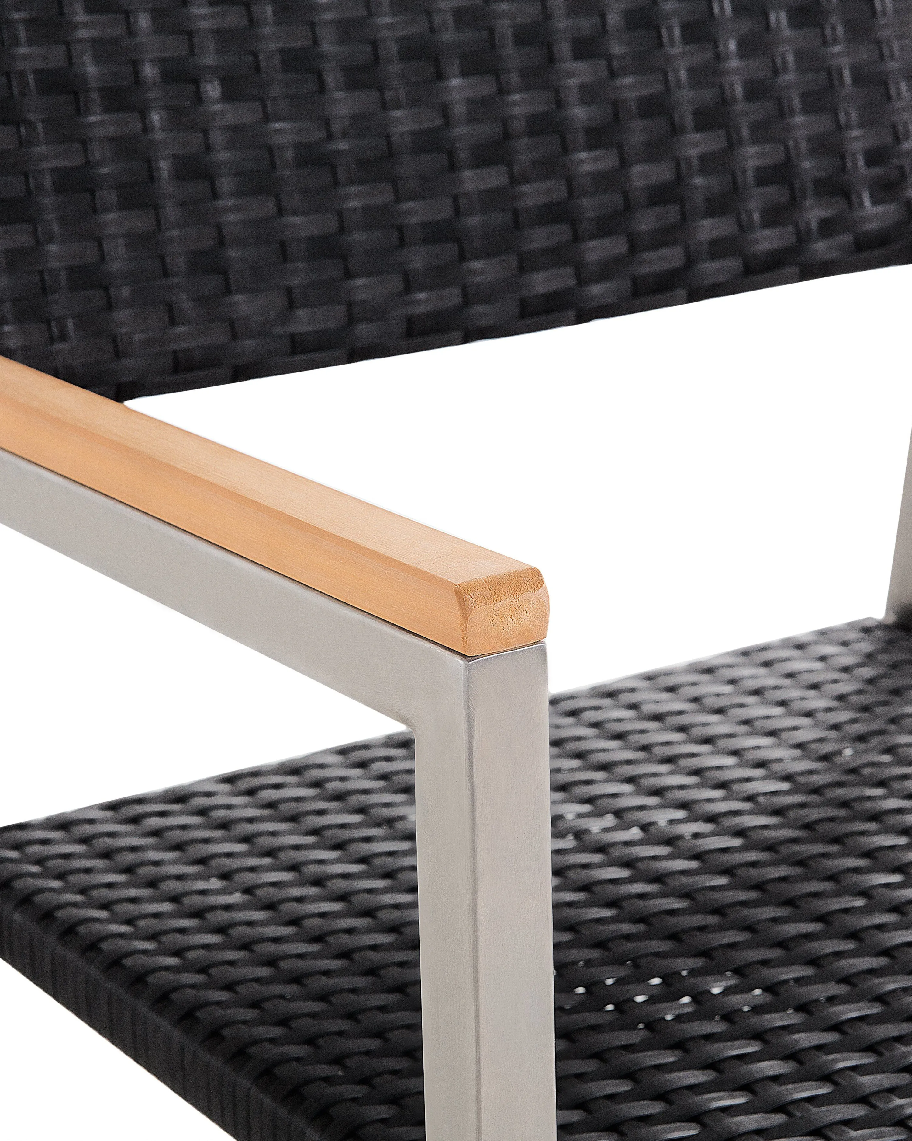 Tuinstoelen, set van 4 zwart wicker GROSSETO