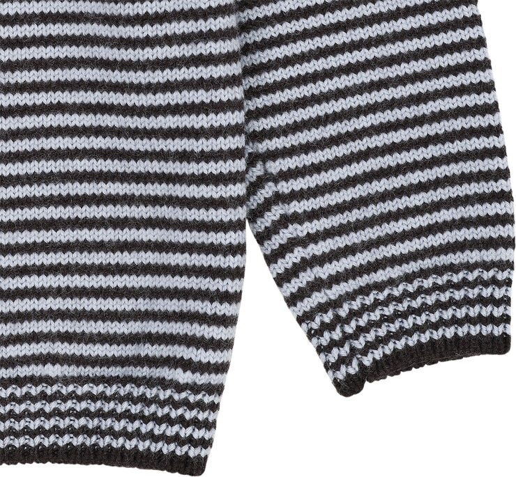 Copenhagen Colors MERINO STRIPED BLOUSE W. COLLAR Dk brown/dusty b