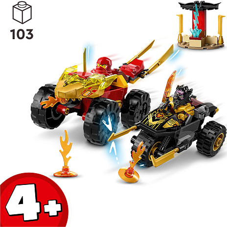 LEGO® NINJAGO® Kai og Ras' bil- og motorcykelkamp 71789