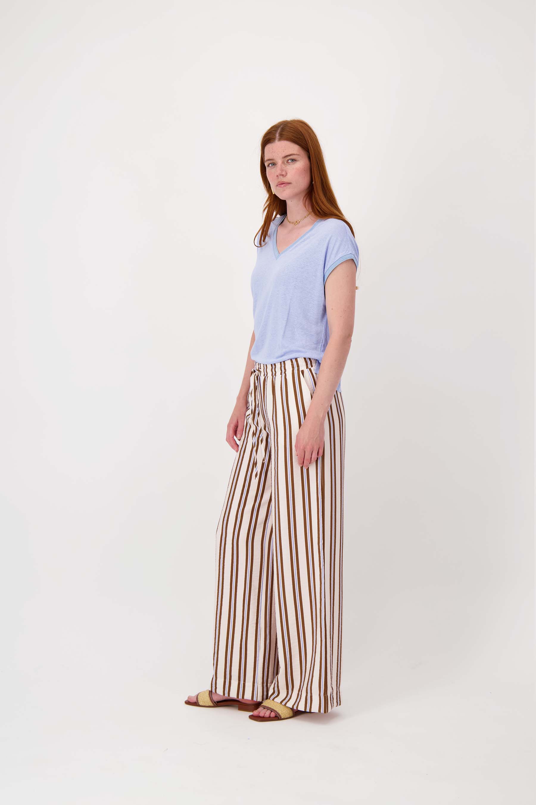 V hals top met lurex boord