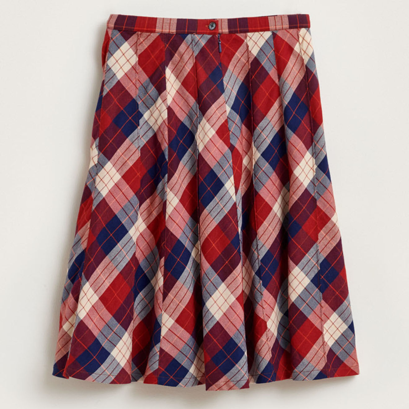 Bellerose Jupe midi Inès à carreaux rouge/bleu