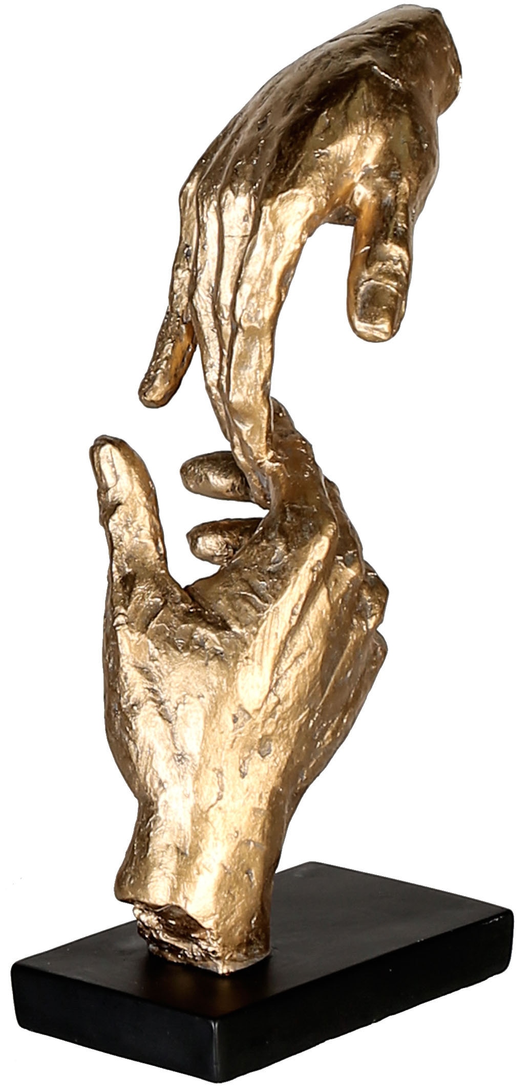 Casablanca by Gilde Dekofigur »Skulptur Two Hands, gold/schwarz« Dekoobjekt, Höhe 29, Hände, mit Spruchanhänger, Wohnzimmer