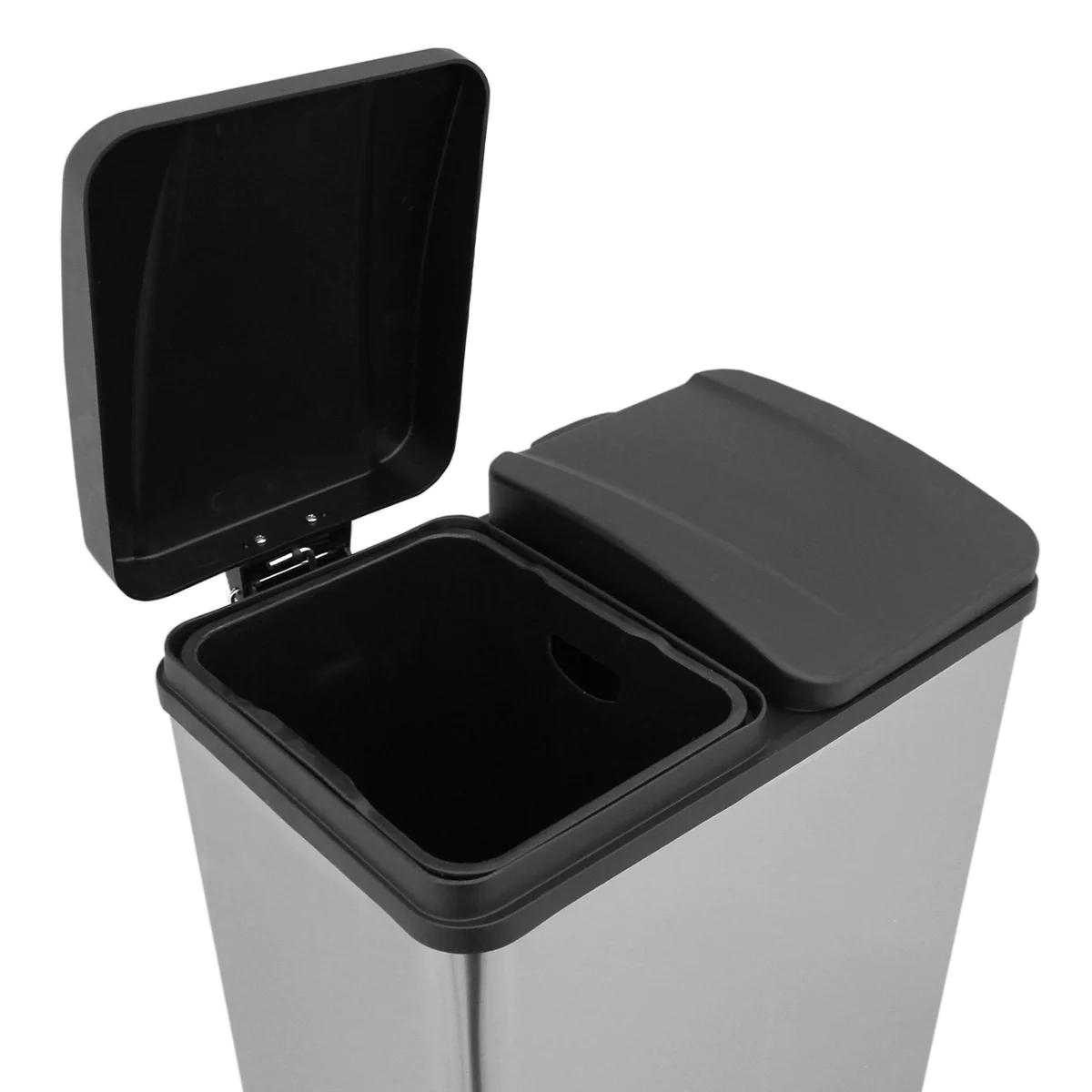 Poubelle de Recyclage 60L Double Acier Inoxydable Kukoo