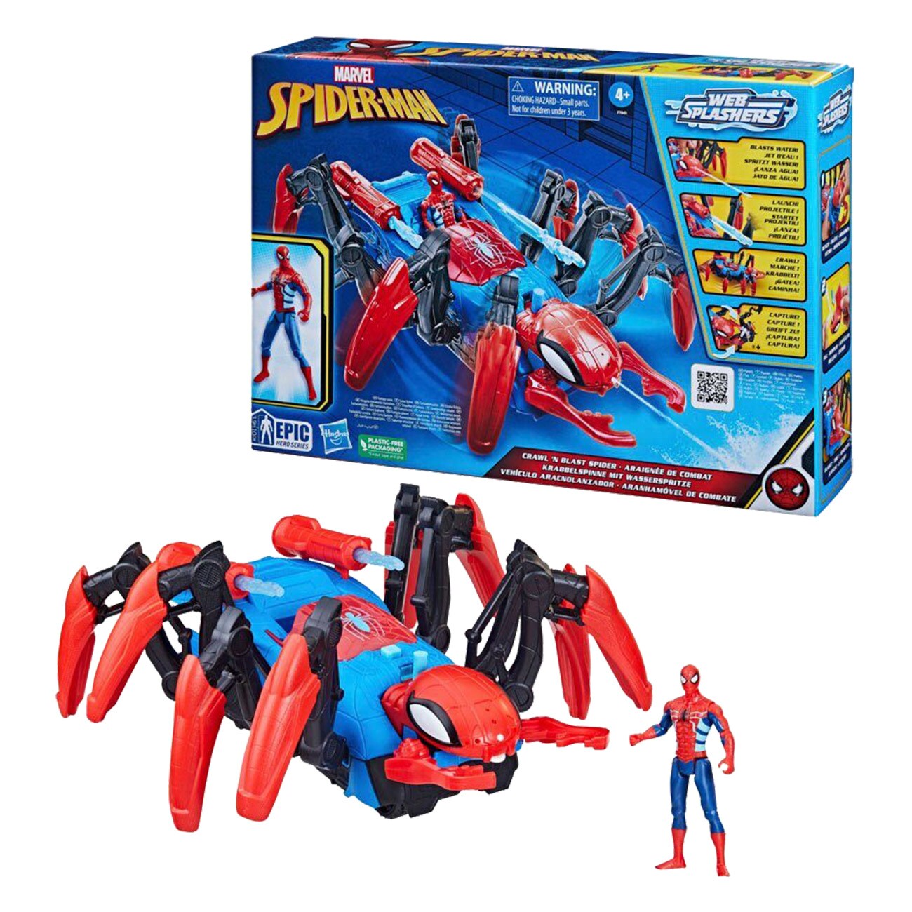Hasbro Marvel Spider-Man - Crawl N Blast Spider rot Spielfigur