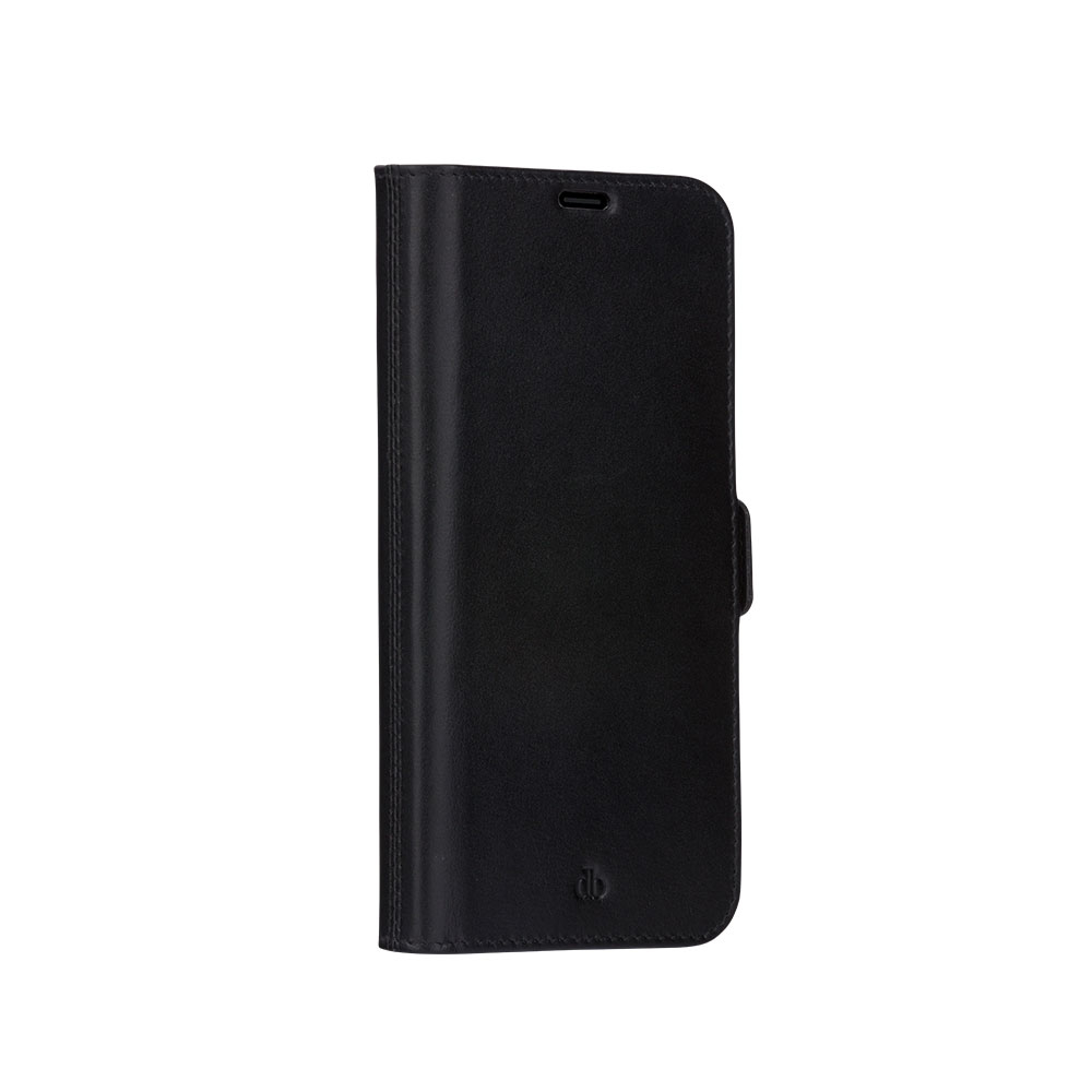 iPhone 13 Pro 2in1 Wallet Case Echtleder Tasche mit RFID Schutz Lynge (LY61GTBL1317) - Schwarz