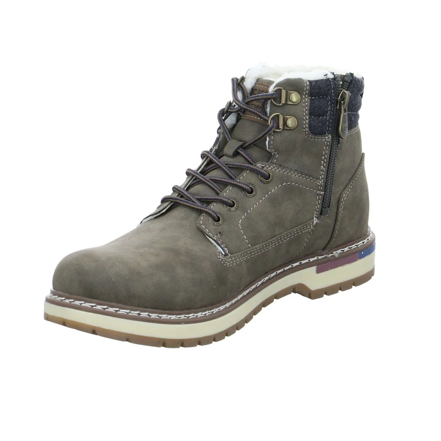 DOCKERS Winter-Boots Khaki Lederimitat