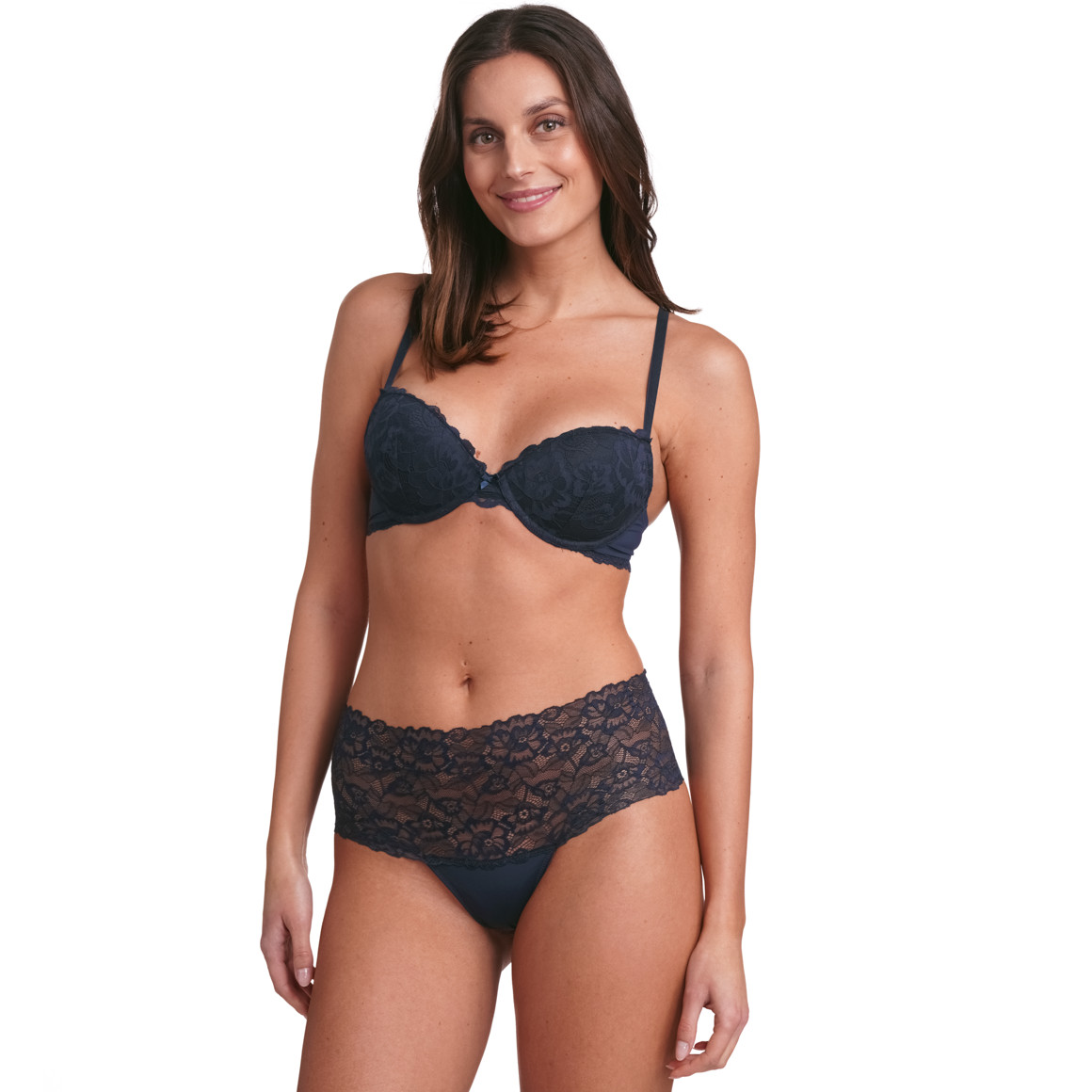 Gina Benotti Damen Bügel-BH mit Spitze dunkelblau