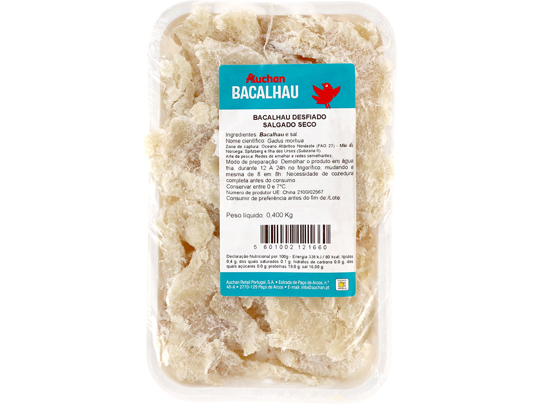BACALHAU AUCHAN DESFIADO 400G