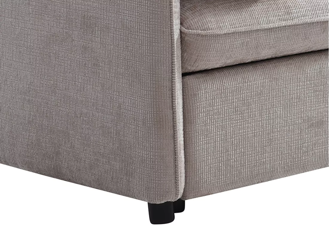 Canapé 3 places convertible en tissu texturé beige ALPARETO