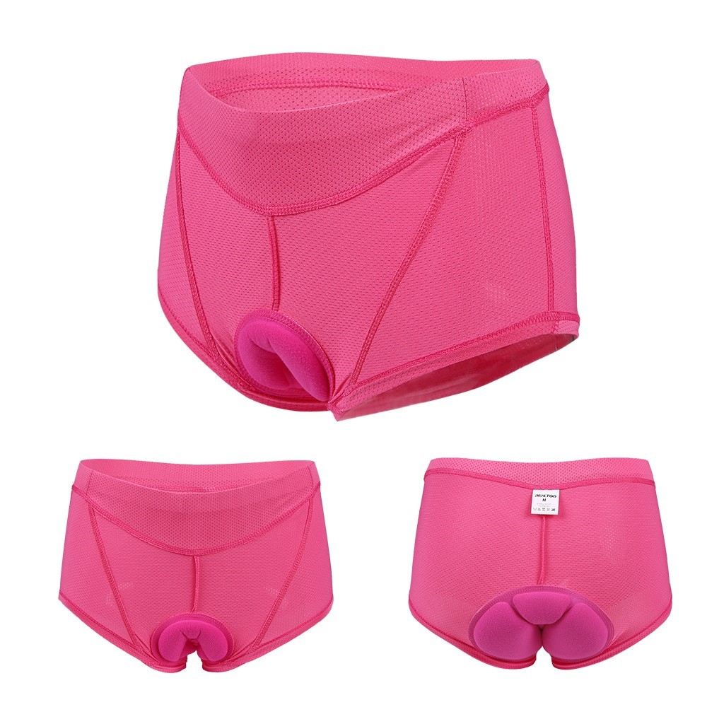 (Gr. M) Gepolsterte Damen Fahrrad Radhose Gel Polster (Taille 67cm) - Pink