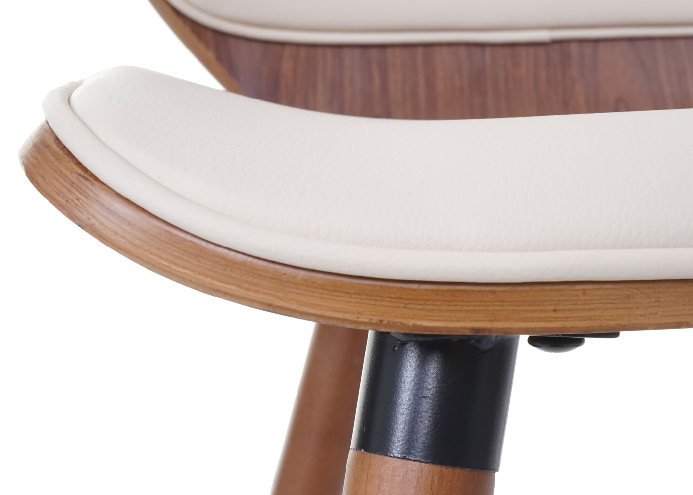 6er-Set Esszimmerstuhl MCW-B16, Holz Bugholz Retro-Design Walnussoptik, MVG-zertifiziert ~ Kunstleder creme