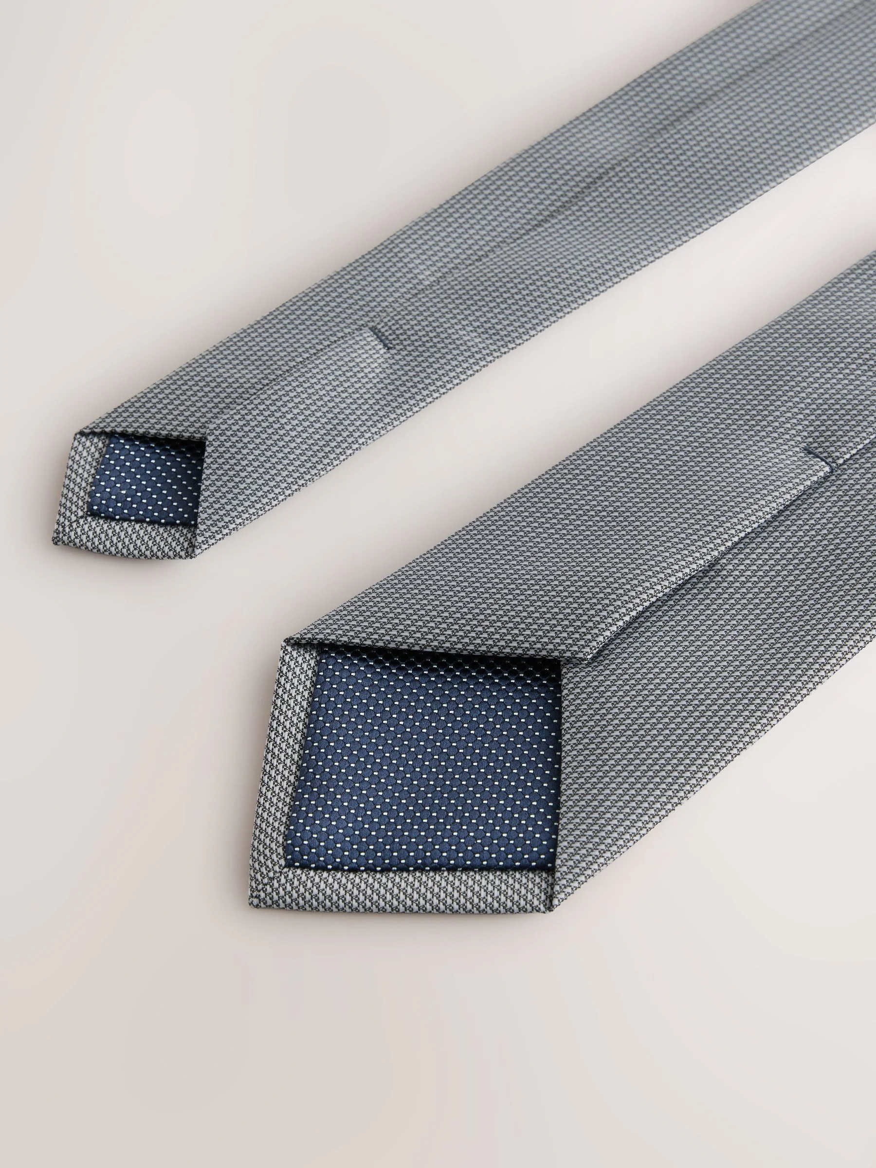 Grijs - Smal - Stropdas met textuur