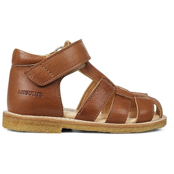 Begyndersandal M. Velcrolukning Cognac