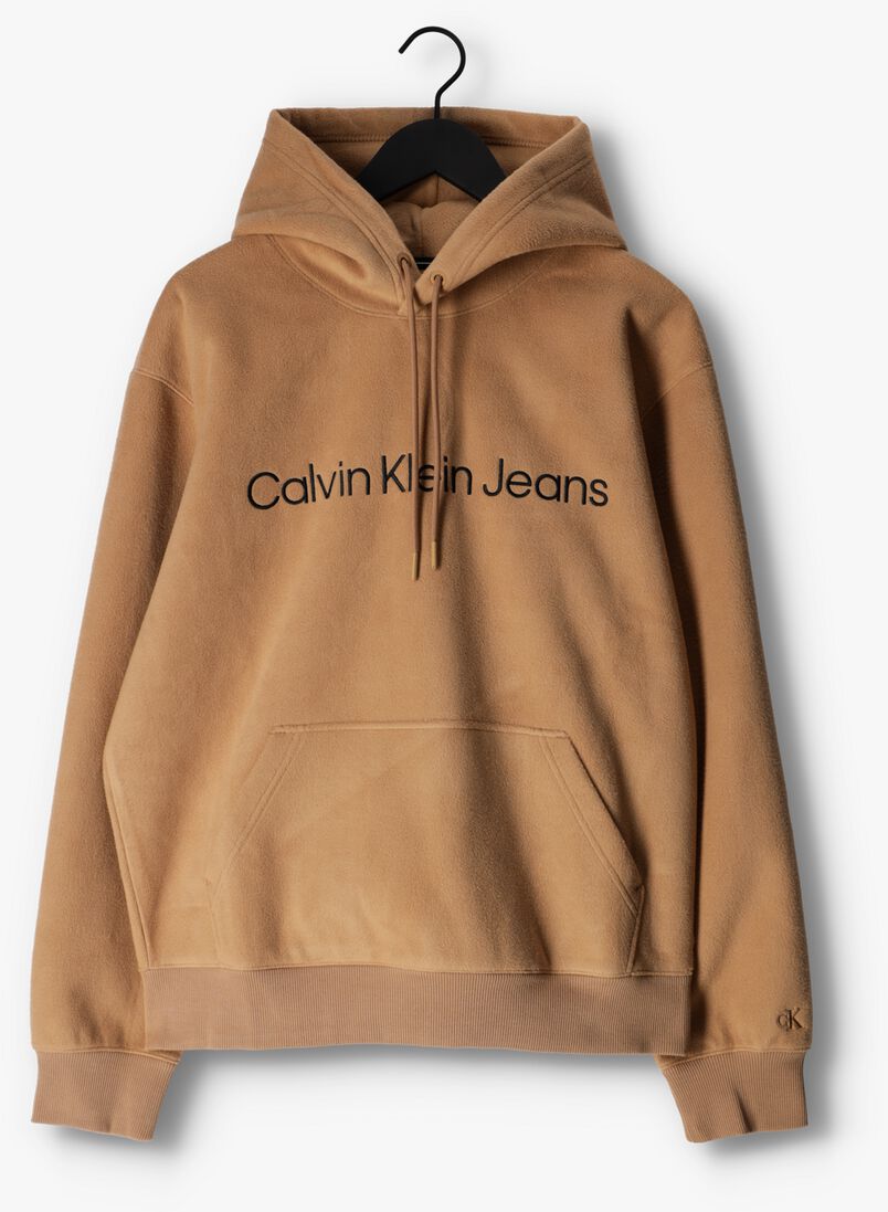 CALVIN KLEIN camel calvin klein sweater heavy double face hoodie