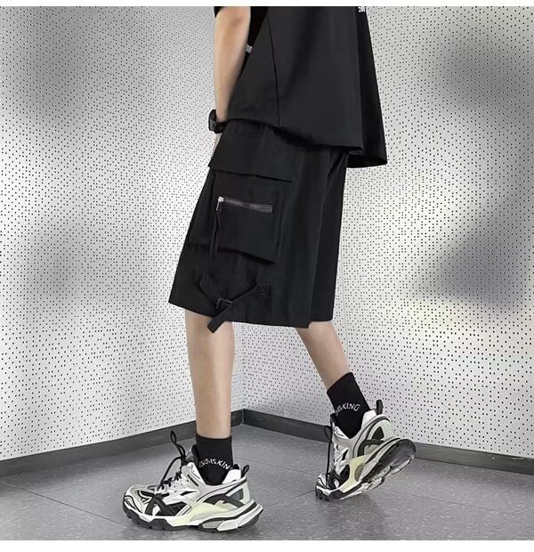 Craltuxe - Effen cargoshorts met trekkoordtaille
