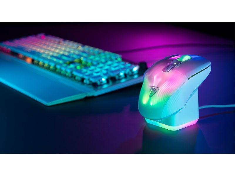 Turtle Beach Gaming-Maus Kone XP Air Weiss Kabellose Präzisionsspielmaus mit einstellbarer DPI, ergonomischem Design und programmierbaren Tasten für ultimative Kontrolle und Komfort beim Spielen