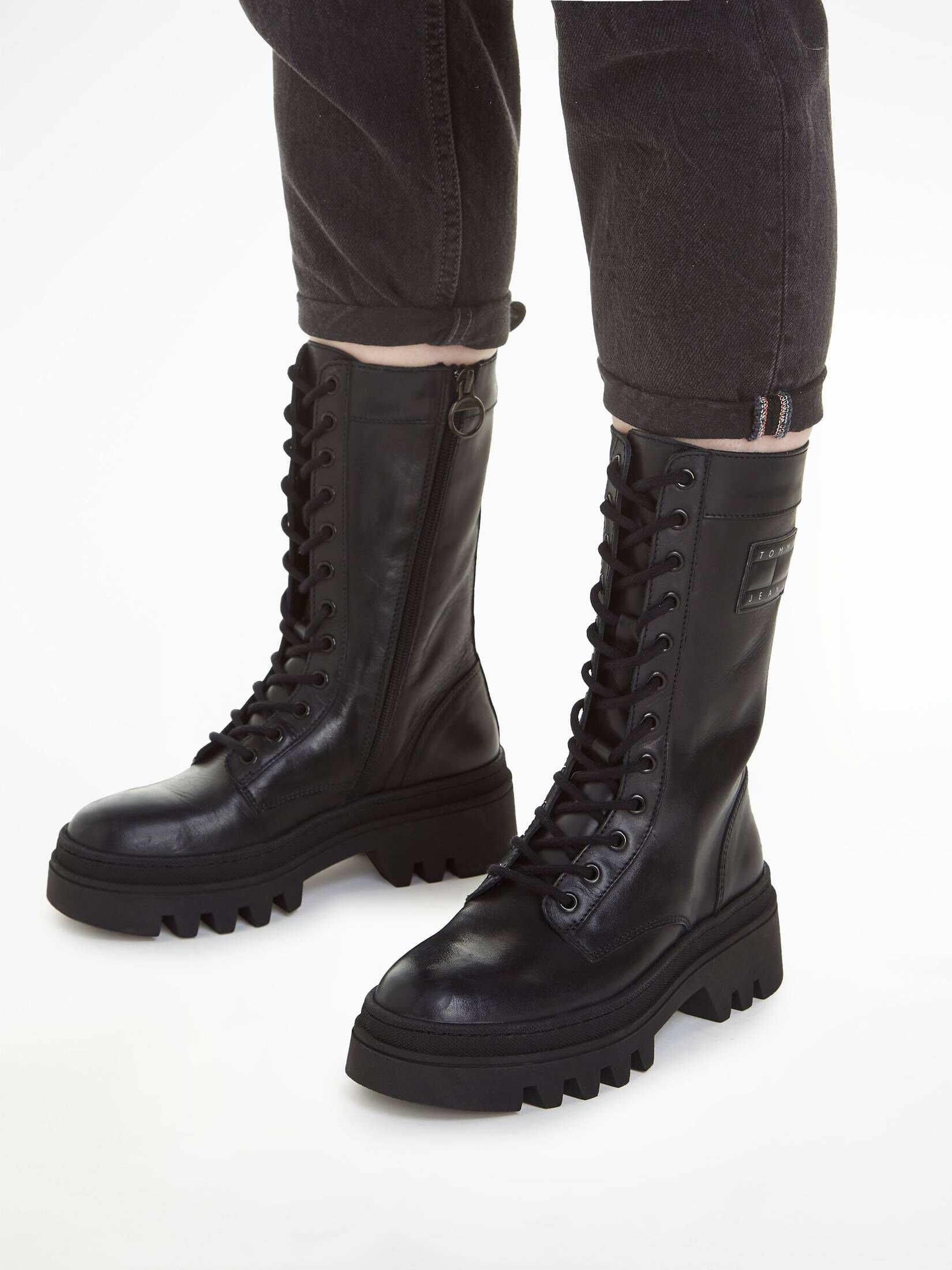 Tommy Jeans| Damen Lederschnürstiefel
