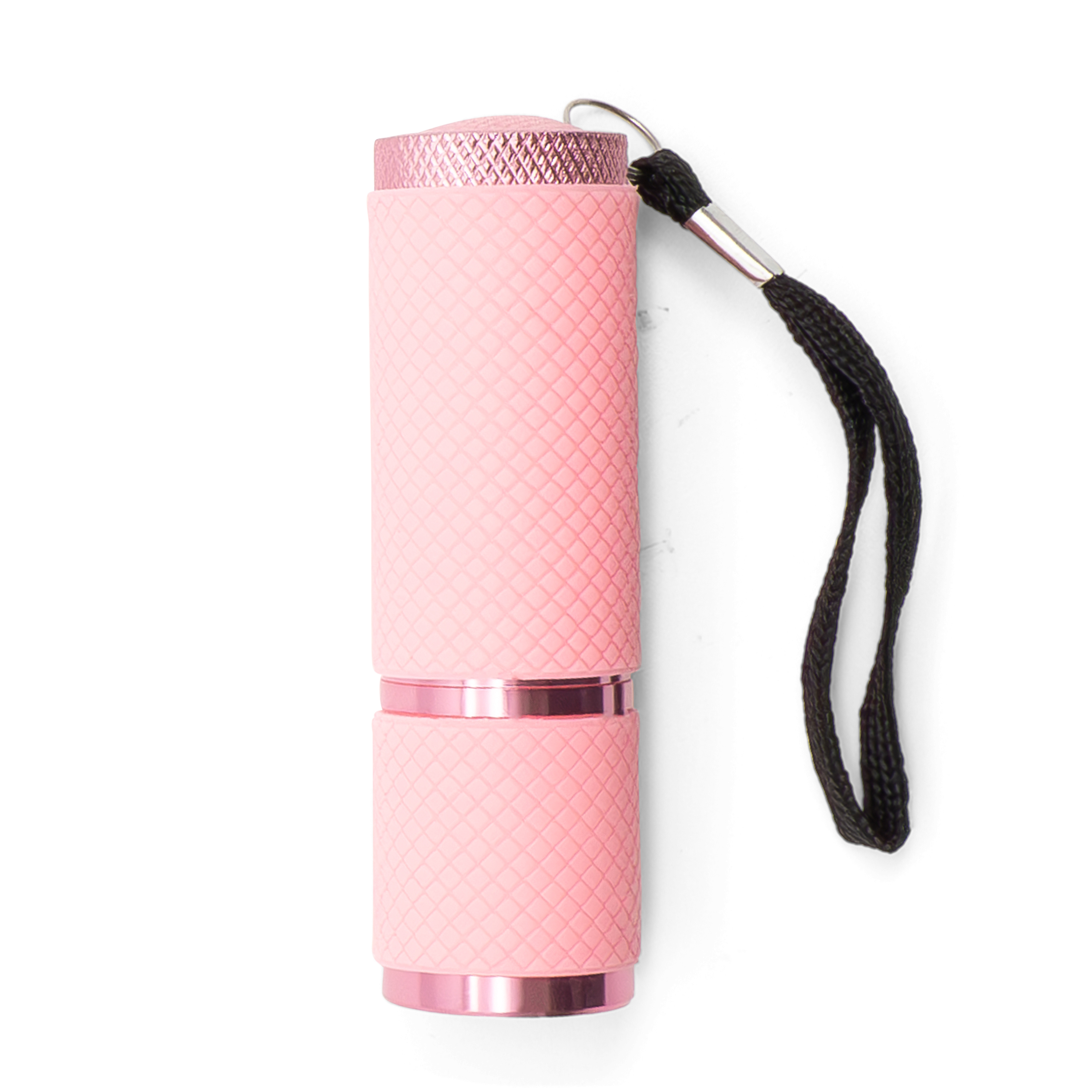 Mini Aluminium UV Taschenlampe mit LED Schwarzlicht Lampe mit Handschlaufe (Batteriebetrieben) - Rosa